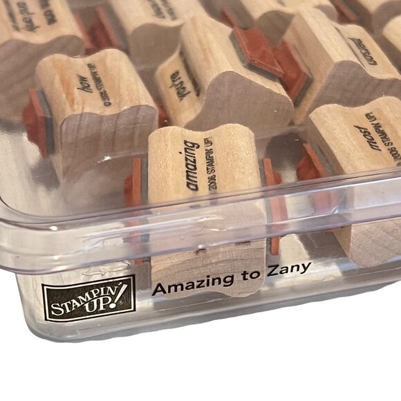 Stampin Up! Amazing To Zany Rubber Stamp Set 2006 Wood-Mounted Words - Picture 3 of 5